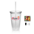 16 Oz. Double Wall Tumbler Cup with Chewing Gum - Clear